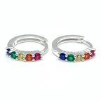 Mono Hoop Rainbow in Argento Silver