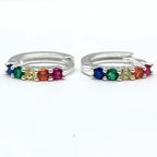 orecchini in argento silver con zirconi colorati