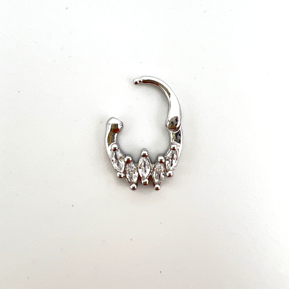 mini hoop silver zirconi bianchi