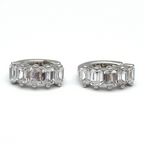 mono orecchino in agento silver con zirconi baguette bianchi