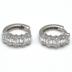 mono orecchino in agento silver con zirconi baguette bianchi