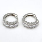 mono orecchino in agento silver con zirconi baguette bianchi