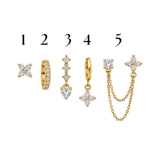Mono Orecchini Gold & Shine in Acciaio Gold