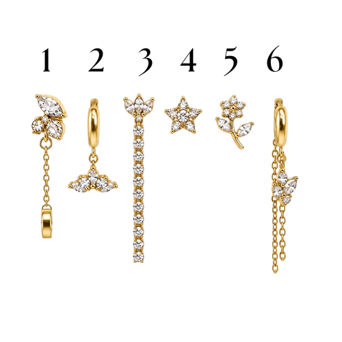 Mono Orecchini Golden Elegance in Acciaio Gold