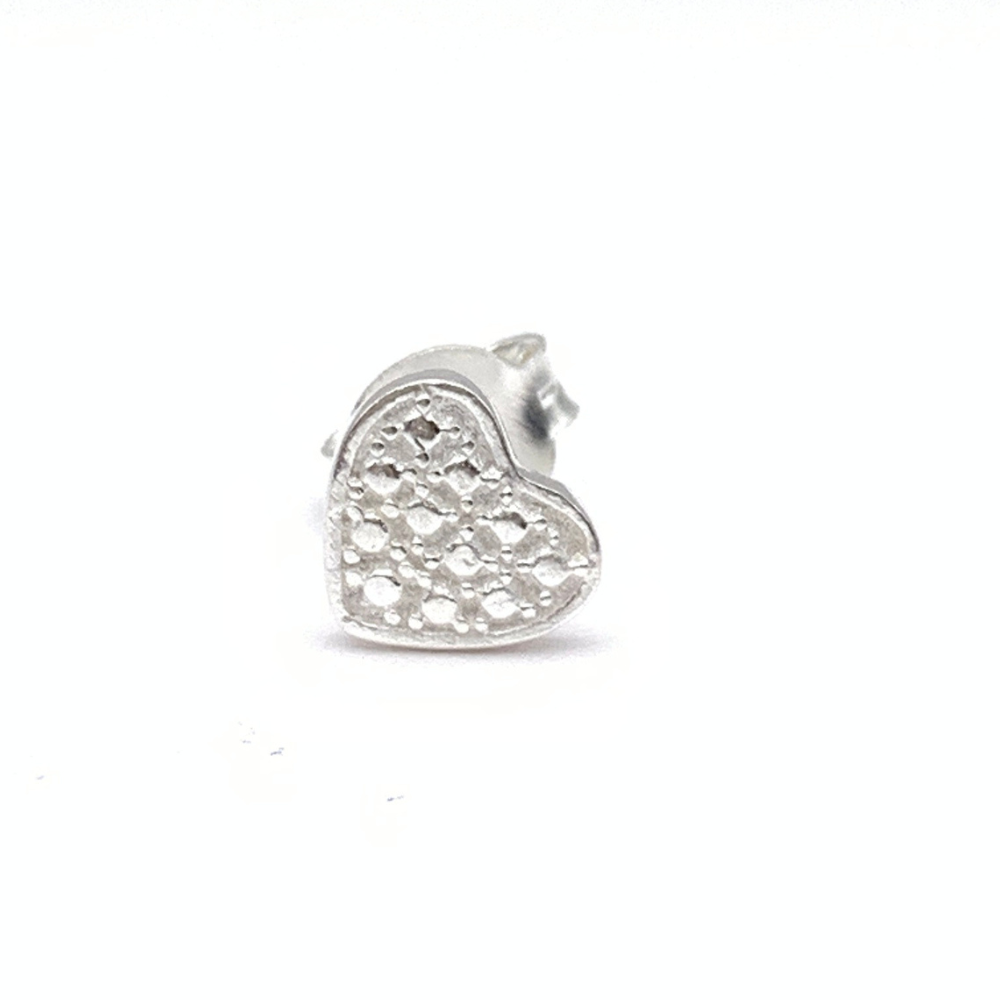 Mono Orecchino Bubble Heart in Argento Silver