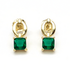 Orecchini Cerchio e Quadrato Pendente in Argento Gold