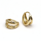 Mono Orecchino Doppio Mini in Argento Gold