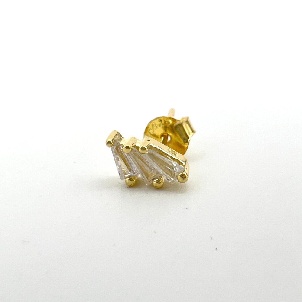 Mono Orecchino Mini Gold ad Ala con Zirconi Bianchi