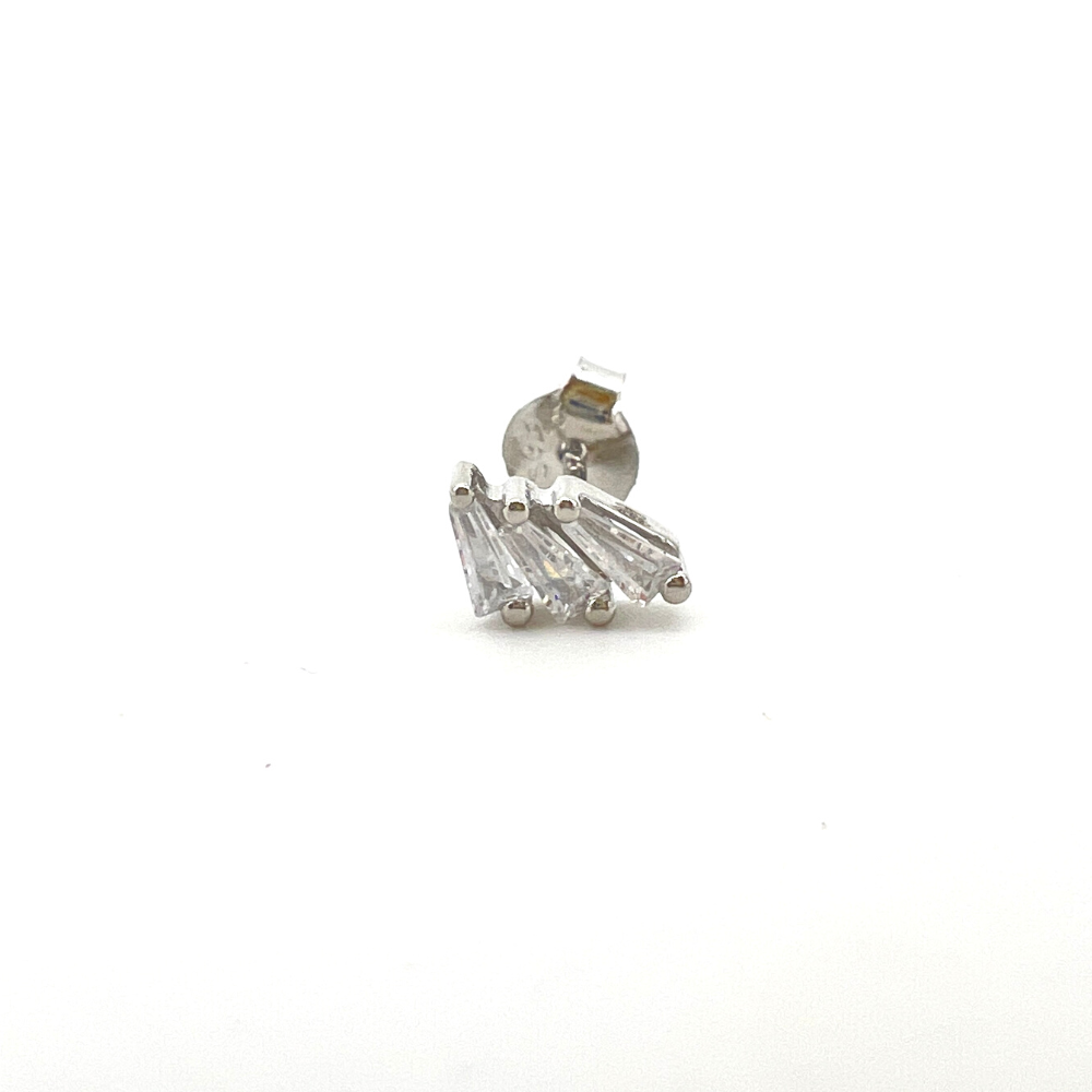 orecchino silver zirconi bianchi