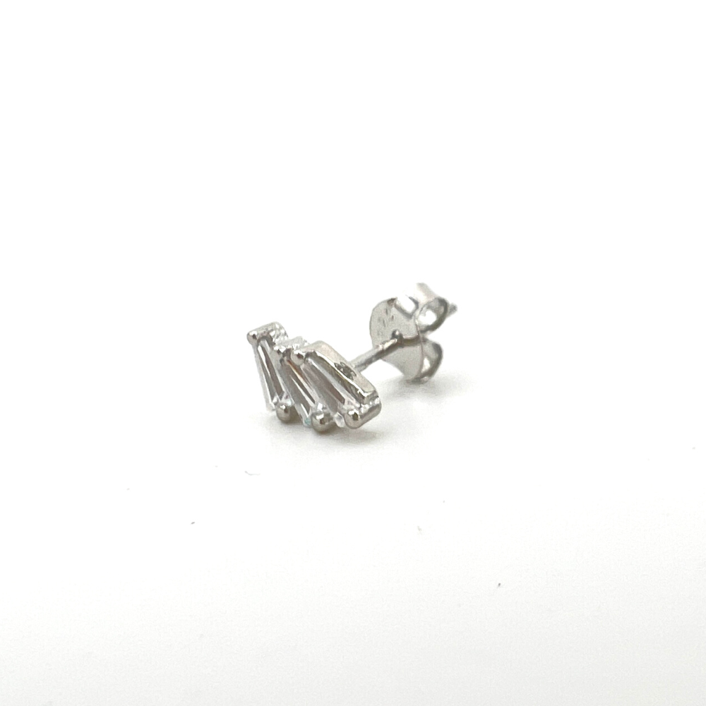 orecchino silver zirconi bianchi