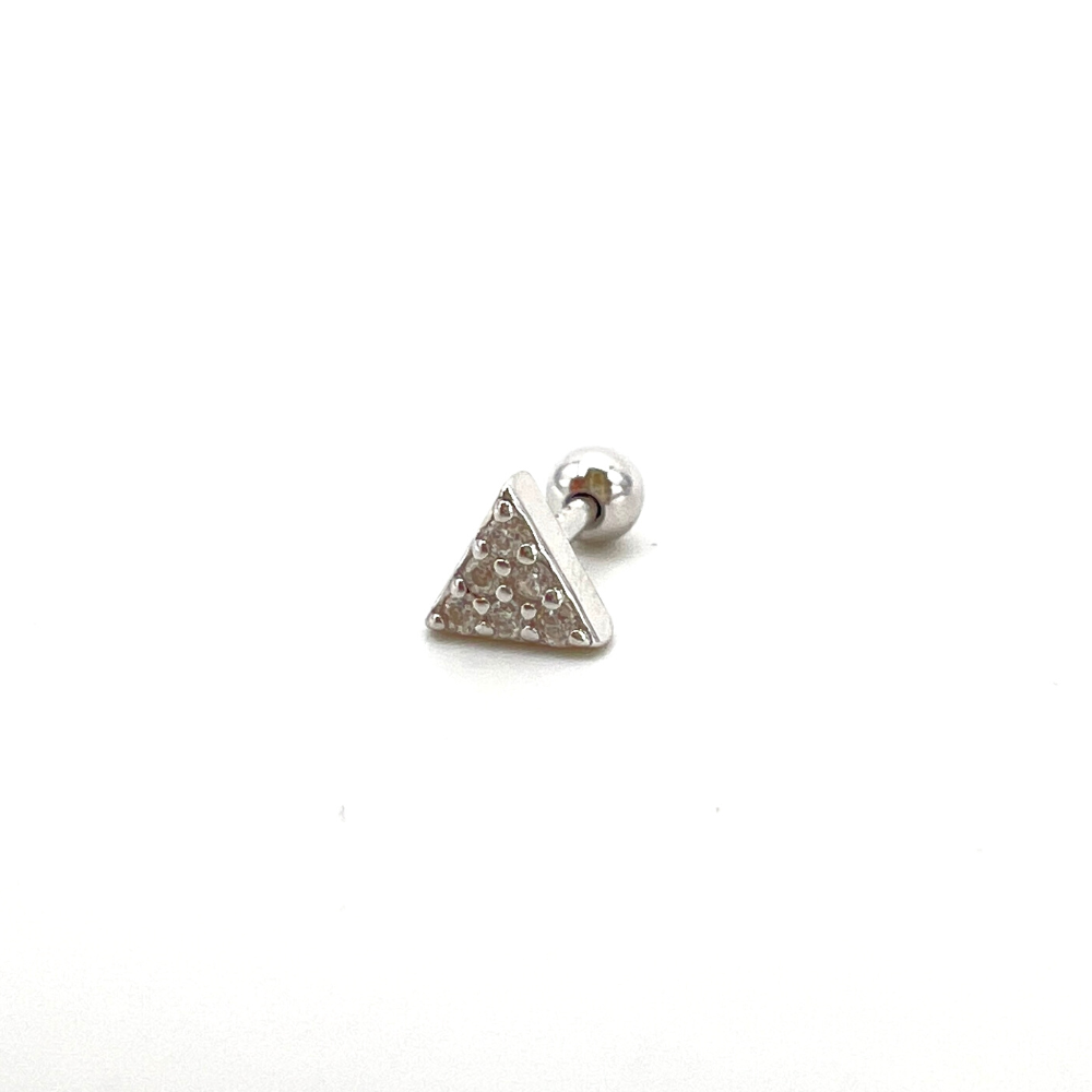 orecchino piercing a piramide zirconi bianchi