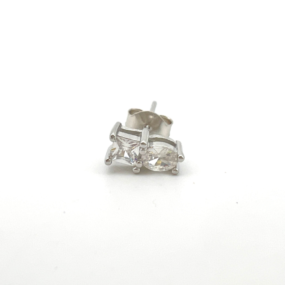 orecchino silver zirconi bianchi