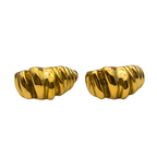 Orecchini a C Accartocciati in Acciaio Gold