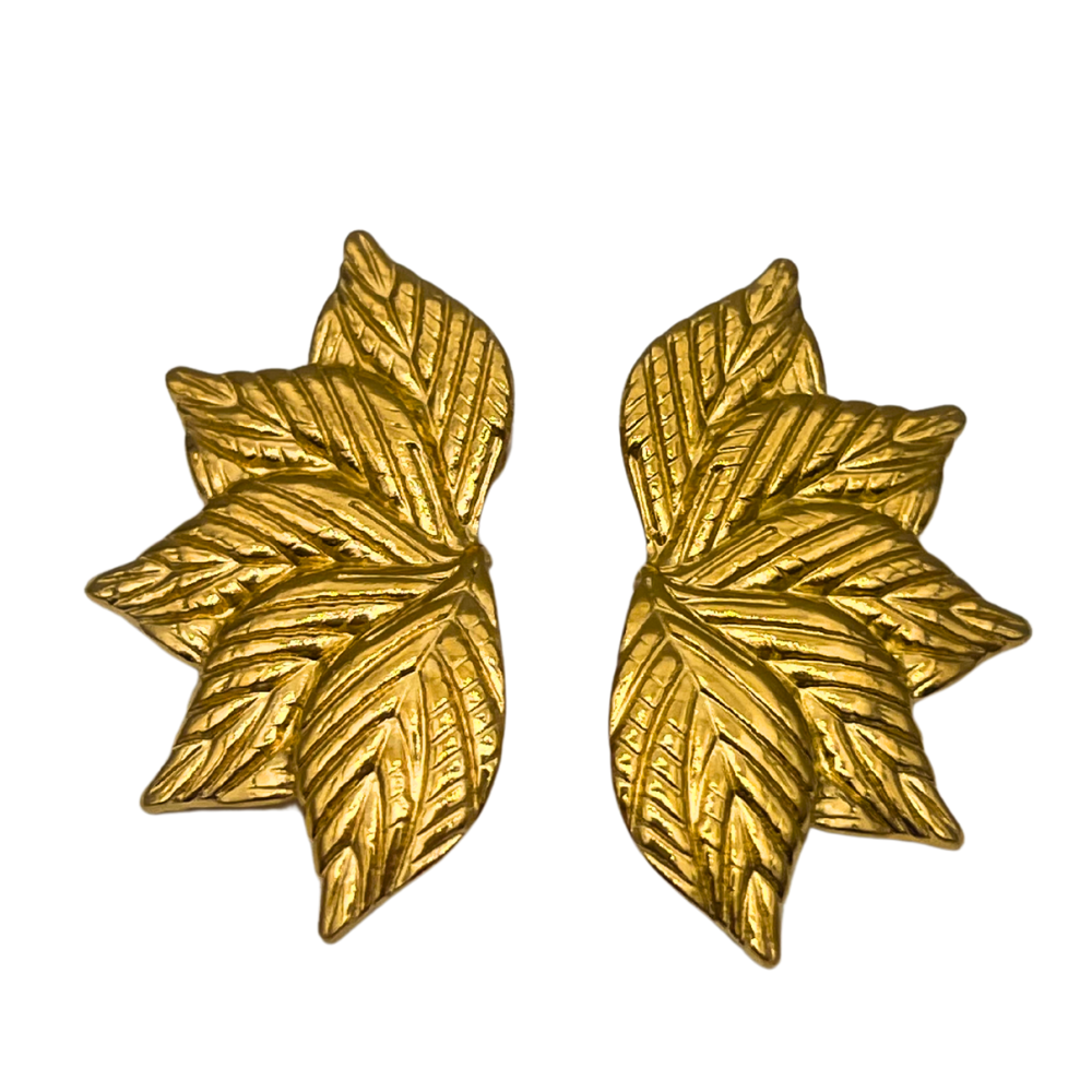 Orecchini a Fiore in Acciaio Gold
