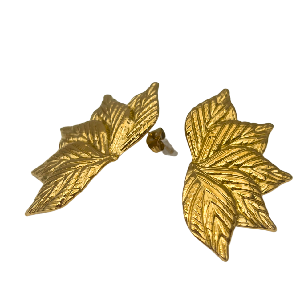 Orecchini a Fiore in Acciaio Gold