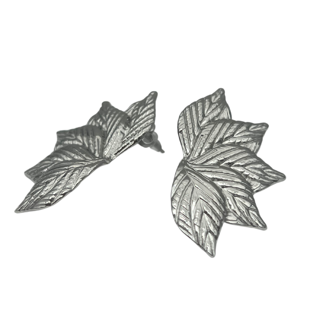Orecchini a Fiore in Acciaio Silver