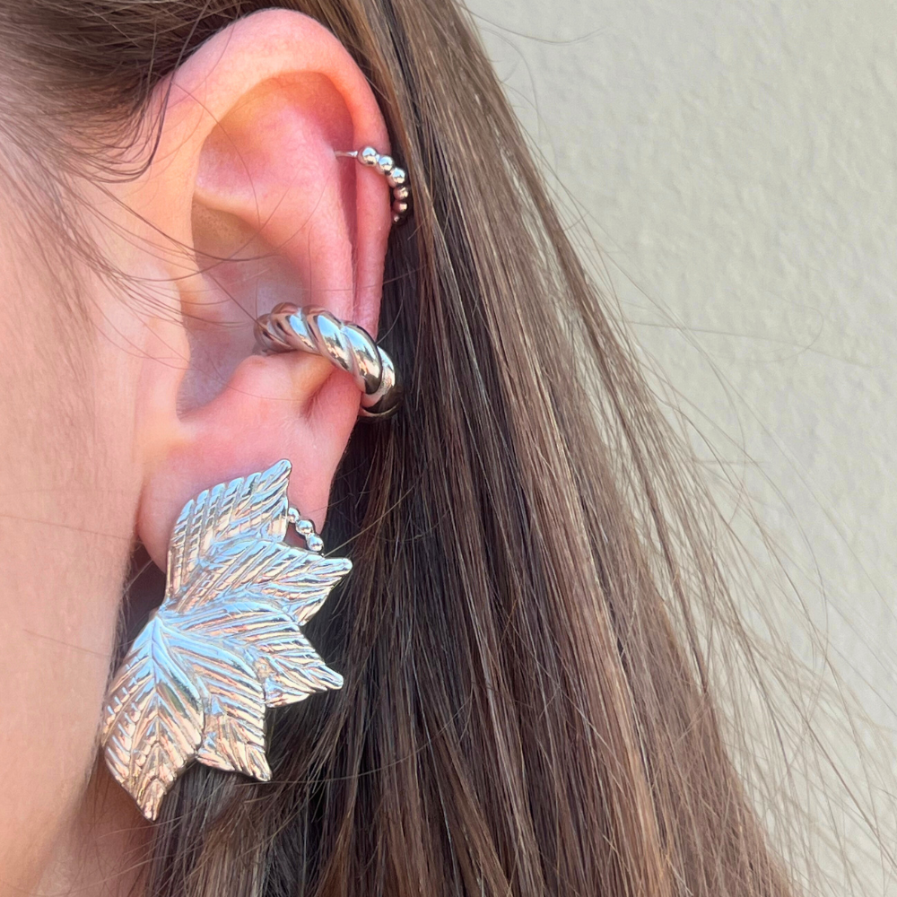 Orecchini a Fiore in Acciaio Silver