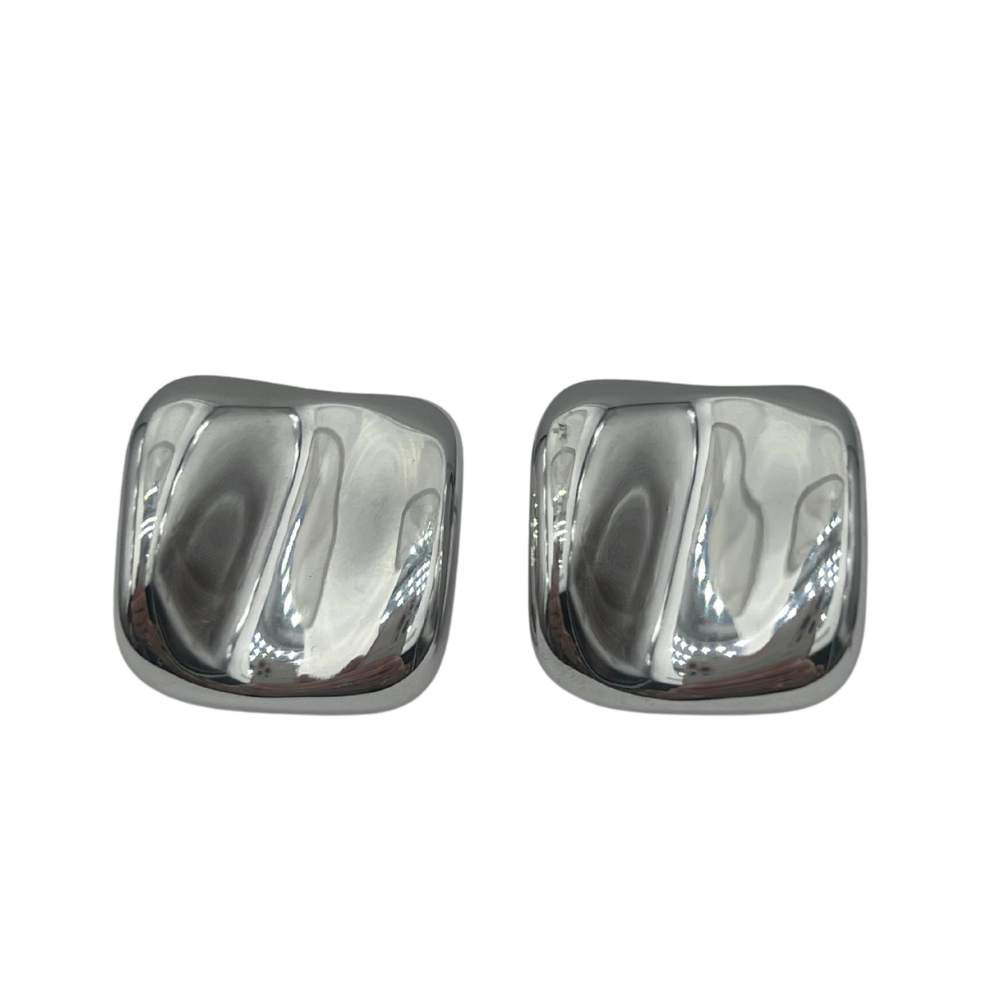 Orecchini Quadrati in Acciaio Silver
