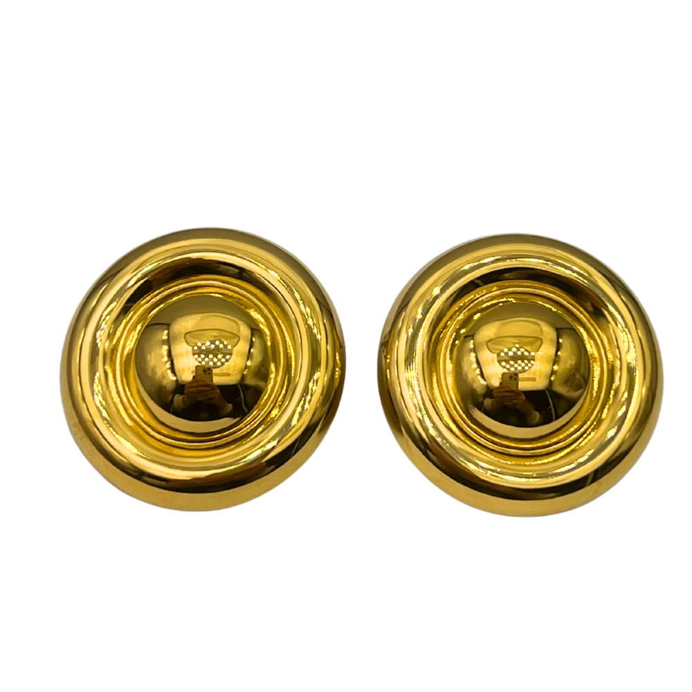 Orecchini Tondi Riflesso in Acciaio Gold