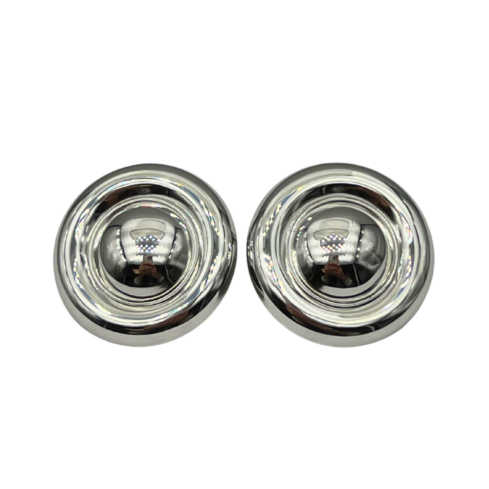Orecchini Tondi Riflesso in Acciaio Silver