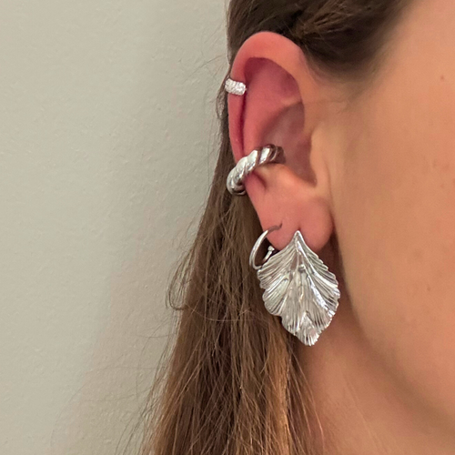 Orecchini Foglia in Acciaio Silver