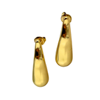 Orecchini a Goccia Allungata Liscia in Acciaio Gold