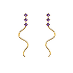 Orecchini Snake Viola in Acciaio Gold