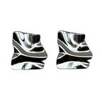 Orecchini Quadrati Accartocciati in Acciaio Silver