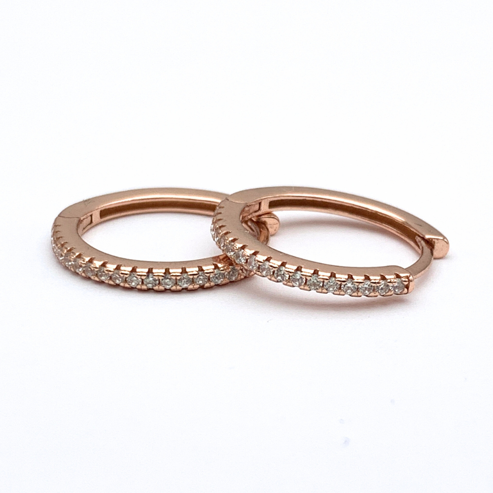 orecchini in argento 925 placcati oro rosa 18k con micro zirconi bianchi