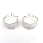 Orecchini a Cerchio Bombati Satinati in Argento Silver