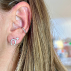 Ear Cuff Intrecciato Mini in Acciaio Silver