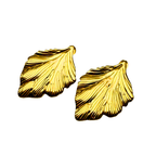 Orecchini Foglia in Acciaio Gold