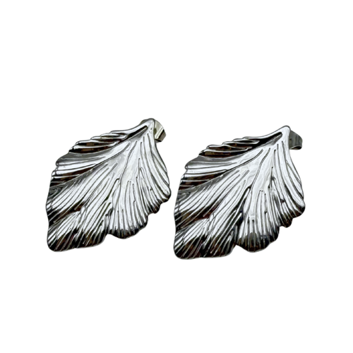 Orecchini Foglia in Acciaio Silver
