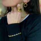 Anello Contrariè Big in Acciaio Gold - WJ Gioielli