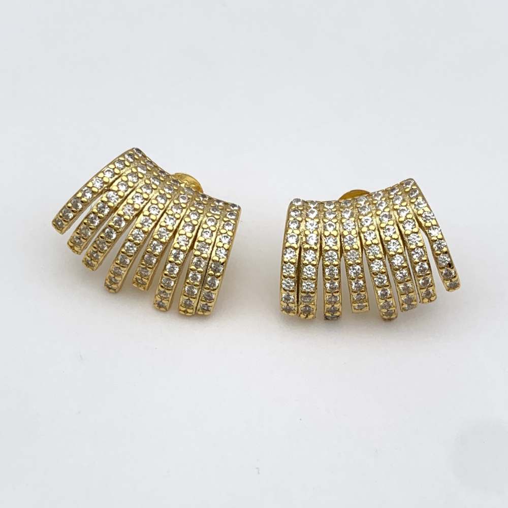 Orecchini Zirconia a Lobo in Argento Gold