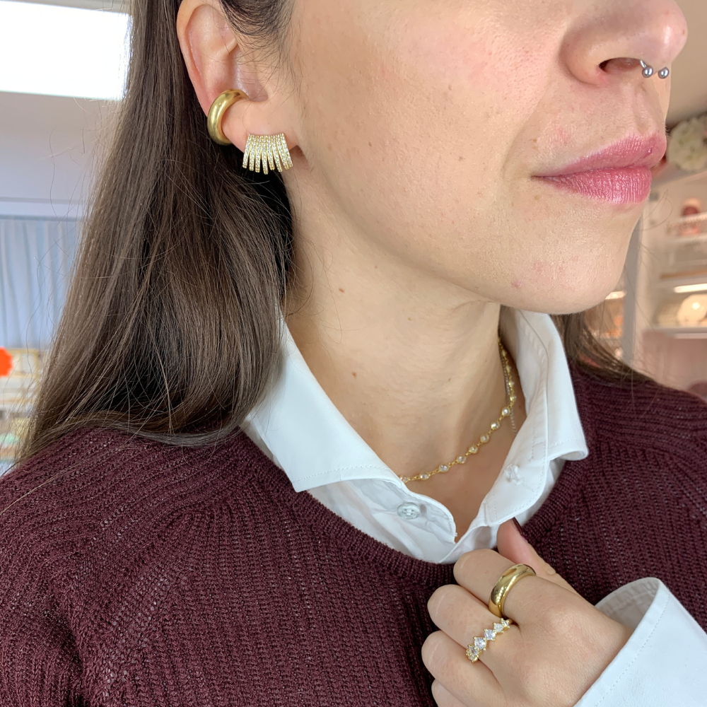 orecchini collana anelli set gold