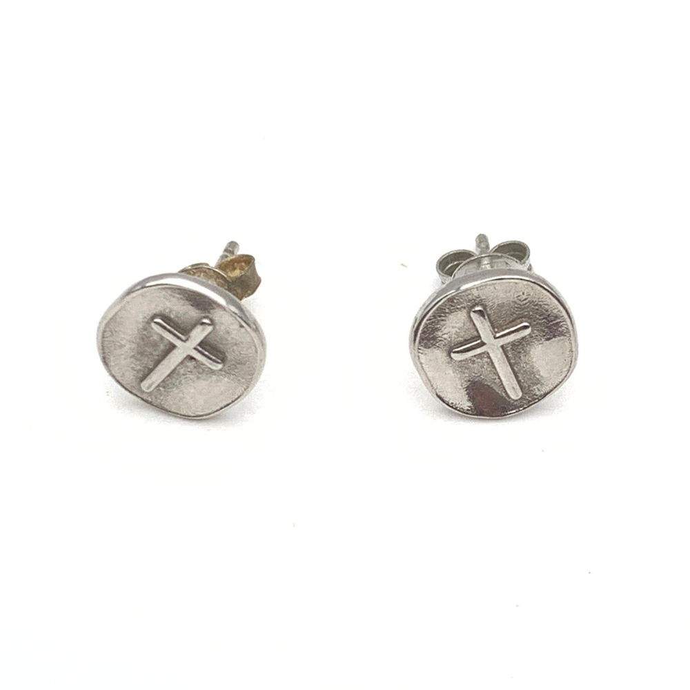 Orecchini a Lobo Croce in Argento Silver