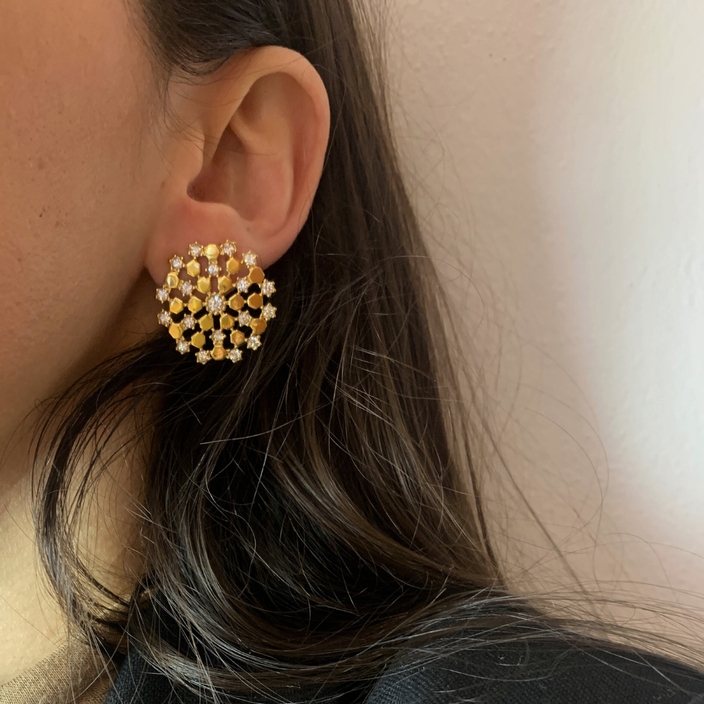 Orecchini Astral Glow in Acciaio Gold