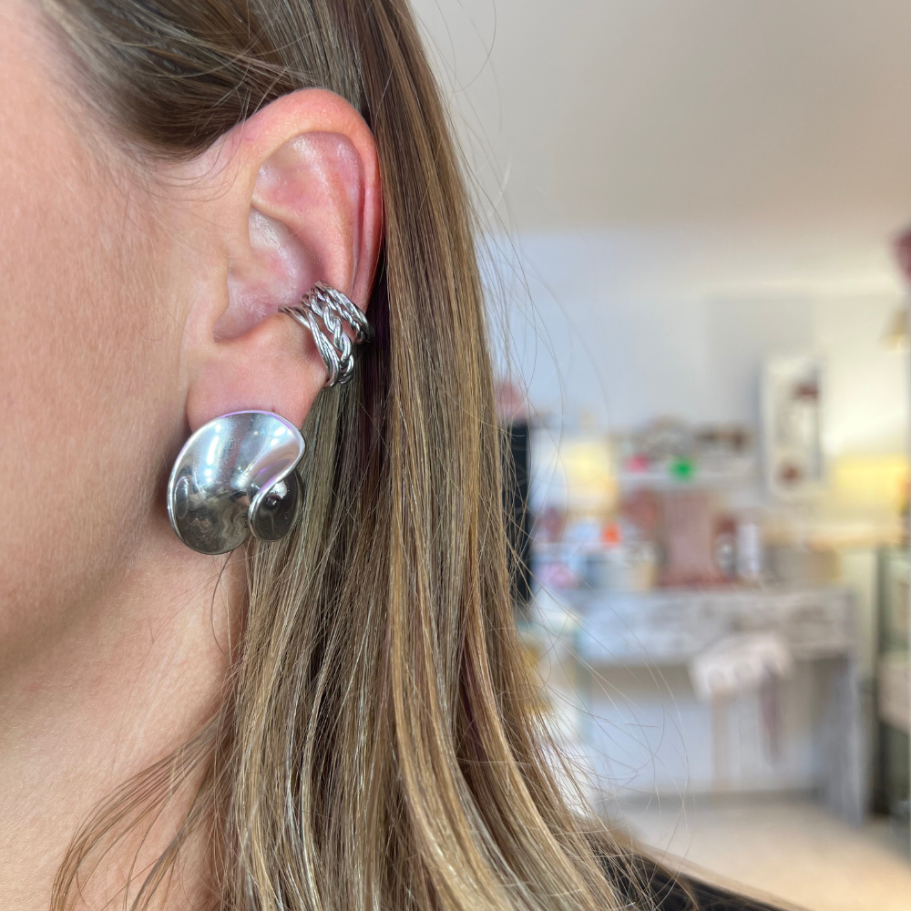 Ear Cuff Torchon Mini in Acciaio Silver