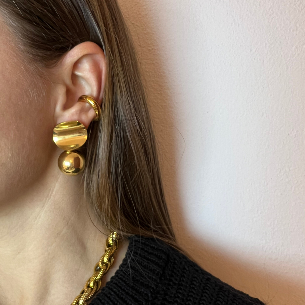 Orecchini Bold in Acciaio Gold