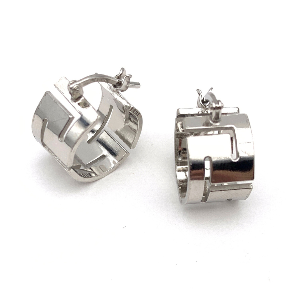 Orecchini Bombati Minimal in Argento Silver