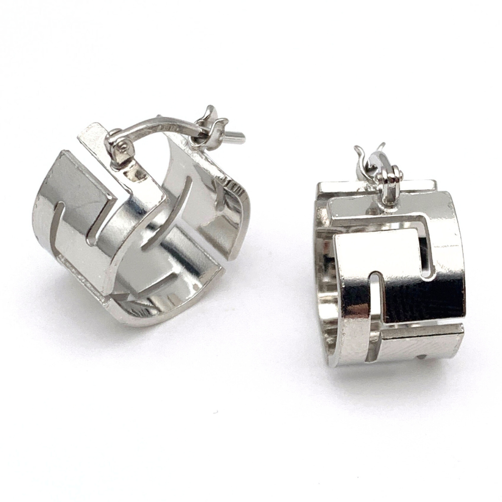 Orecchini Bombati Minimal in Argento Silver