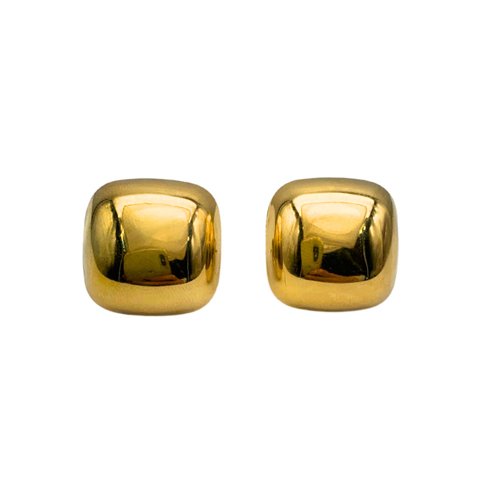 Orecchini Bombè Square in Acciaio Gold