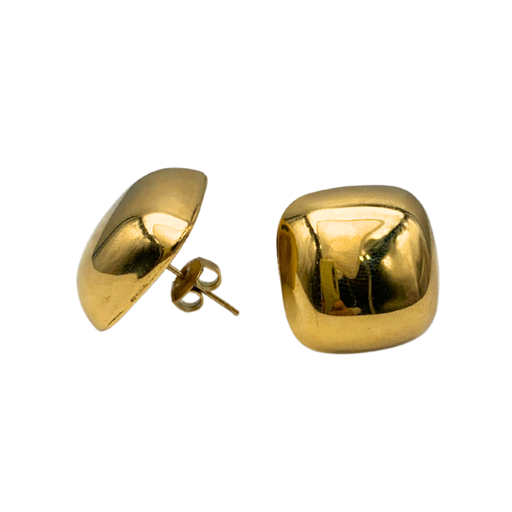 Orecchini Bombè Square in Acciaio Gold