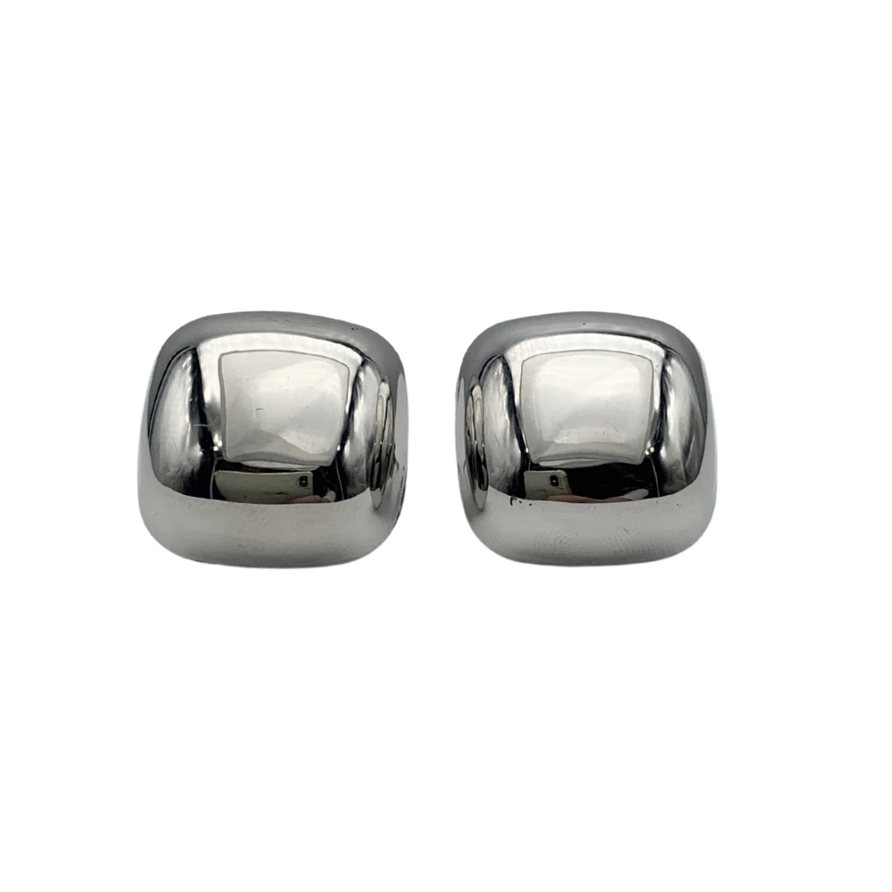 Orecchini Bombè Square in Acciaio Silver