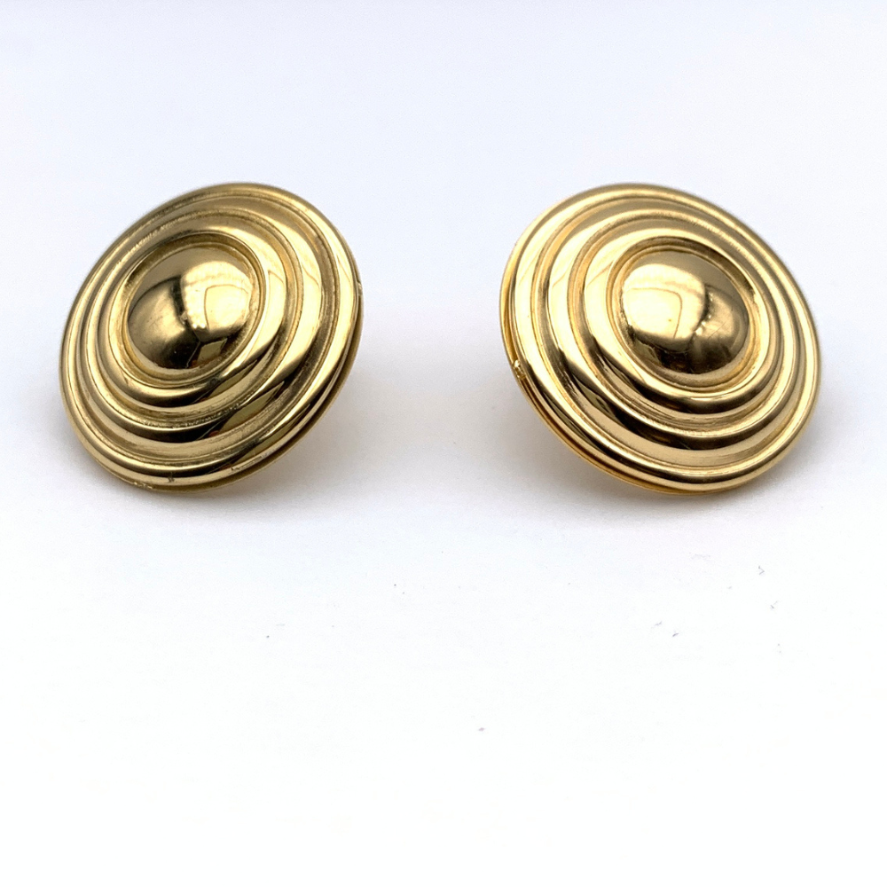 orecchini in acciaio gold a bottone