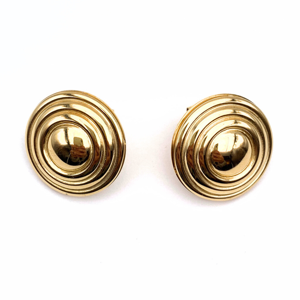 orecchini in acciaio gold a bottone