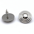 orecchini in acciaio silver a bottone