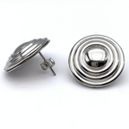 orecchini in acciaio silver a bottone