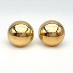 Orecchini Bottone Lisci in Acciaio Gold